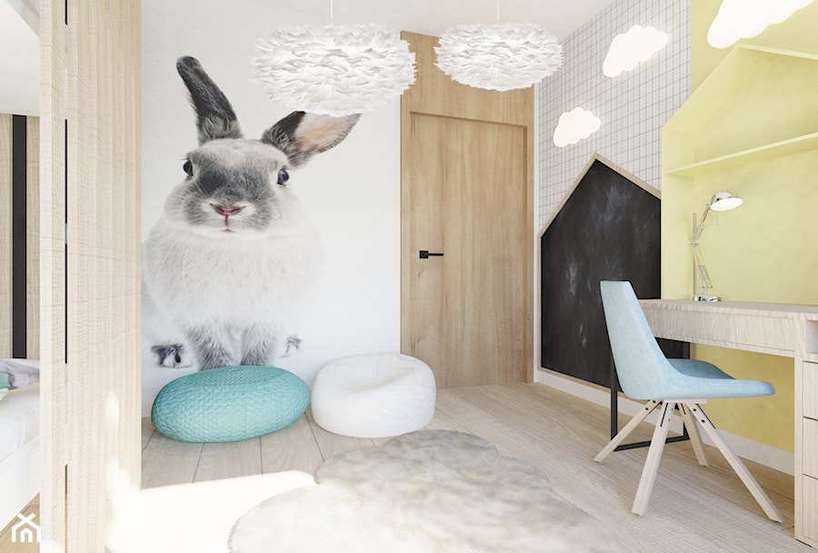 Mieszkanie Silva Gdynia - Średni biały szary żółty pokój dziecka dla dziecka dla nastolatka dla chłopca dla dziewczynki - zdjęcie od Arte Dizain