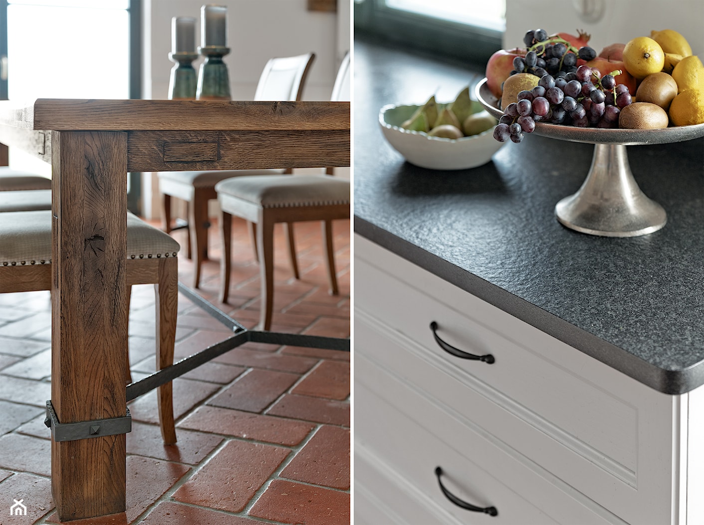 Dębowy stół i granitowy blat - zdjęcie od INNA Projekt - Homebook