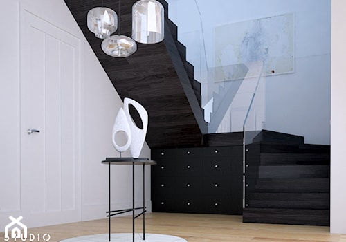 dom dla pary alternatywa - Duży biały hol / przedpokój, styl skandynawski - zdjęcie od BARBELLA INTERIORS ( dawniej 5tud10 architektoniczne)