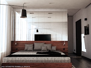 Mieszkanie dla managera - Średnia szara sypialnia, styl nowoczesny - zdjęcie od BARBELLA INTERIORS ( dawniej 5tud10 architektoniczne)