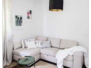 sesja fotograficzna domu pod Warszawą - Małe z sofą białe biuro, styl nowoczesny - zdjęcie od BARBELLA INTERIORS ( dawniej 5tud10 architektoniczne)