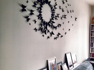 Motyle 3D na ścianie - Salon, styl nowoczesny - zdjęcie od Mamusia Muminka