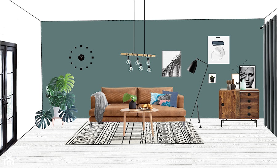 Projekt salonu - Salon, styl vintage - zdjęcie od Design Your Home with me