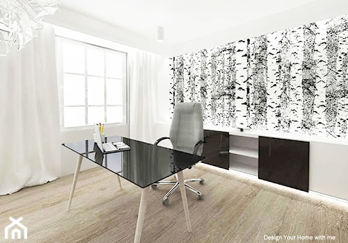 Salon mieszkanie 150 m2 - Biuro, styl skandynawski - zdjęcie od Design Your Home with me