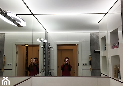 Realizacja- łazienka i przedpokój, Łódź - Mała bez okna z lustrem łazienka, styl nowoczesny - zdjęcie od exDesign Ewelina Stępień-Chojnacka