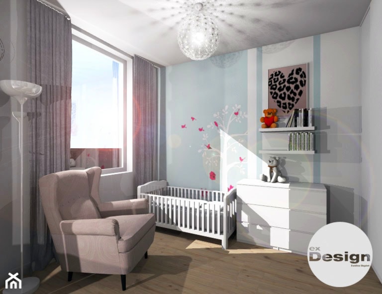 Skandynawskie mieszkanie - Średni szary pokój dziecka dla niemowlaka dla chłopca dla dziewczynki, styl skandynawski - zdjęcie od exDesign Ewelina Stępień-Chojnacka