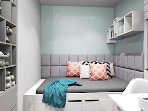 Dom po prostu nowoczesny - Mały szary niebieski pokój dziecka dla nastolatka dla chłopca dla dziewczynki, styl nowoczesny - zdjęcie od exDesign Ewelina Stępień-Chojnacka
