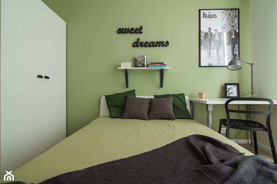 M1 Zielone akcenty - Sypialnia, styl nowoczesny - zdjęcie od EG projekt