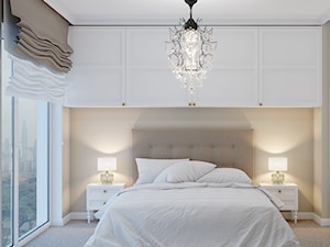 Kolorowy artyzm - Średnia beżowa sypialnia, styl skandynawski - zdjęcie od EG projekt