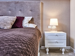 Artystyczny Żoliborz - Mała szara sypialnia, styl nowoczesny - zdjęcie od EG projekt
