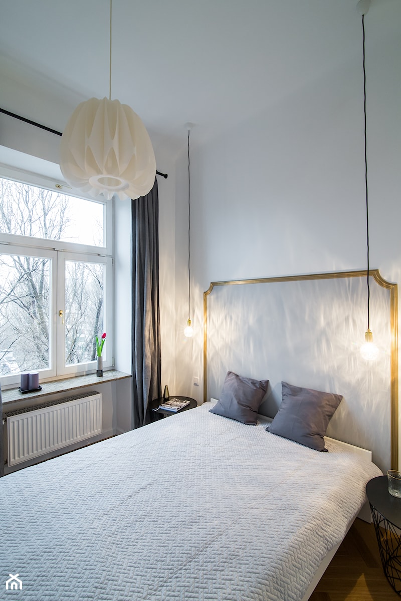 Wilcza Elegancja - Średnia biała sypialnia, styl skandynawski - zdjęcie od EG projekt