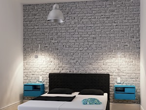 Francja na Powiślu - Średnia biała szara sypialnia - zdjęcie od EG projekt