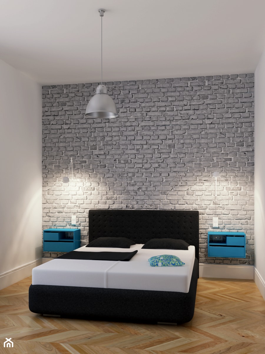 Francja na Powiślu - Średnia biała szara sypialnia - zdjęcie od EG projekt