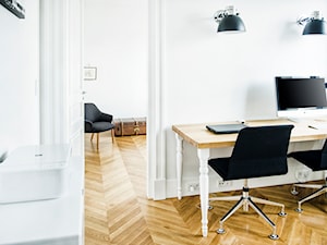 Francja na Powiślu - realizacja - Średnie w osobnym pomieszczeniu białe biuro, styl nowoczesny - zdjęcie od EG projekt