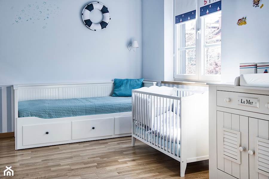 Lekkość Prowansji - Średni niebieski pokój dziecka dla niemowlaka dla dziecka dla rodzeństwa, styl prowansalski - zdjęcie od EG projekt