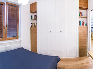 Loftowy Mokotów - Mała biała sypialnia, styl minimalistyczny - zdjęcie od EG projekt