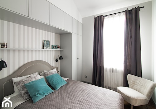 Eklektyczny Pruszków - Mała szara sypialnia, styl nowoczesny - zdjęcie od EG projekt