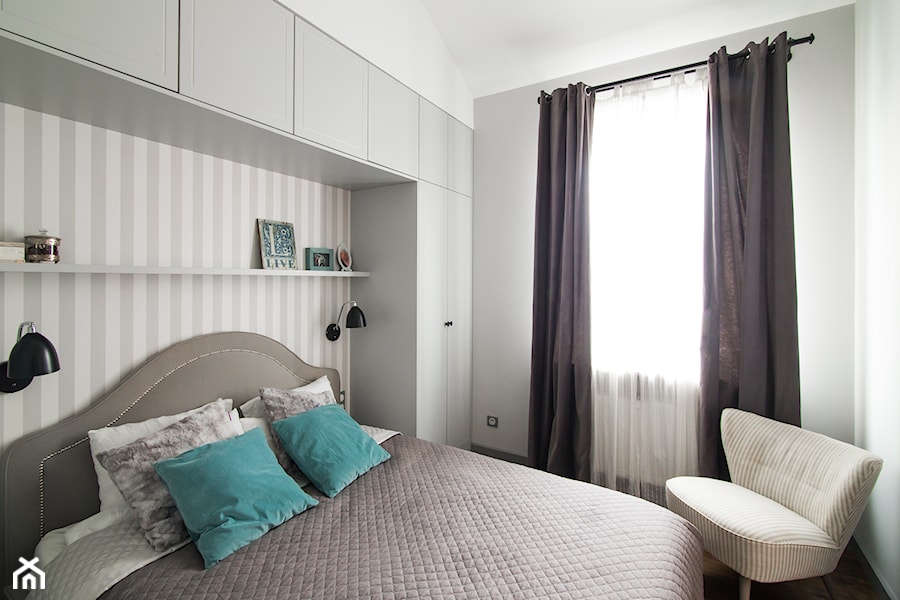 Eklektyczny Pruszków - Mała szara sypialnia, styl nowoczesny - zdjęcie od EG projekt