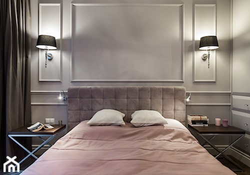 Elegancja na Powiślu - Średnia szara sypialnia, styl glamour - zdjęcie od EG projekt