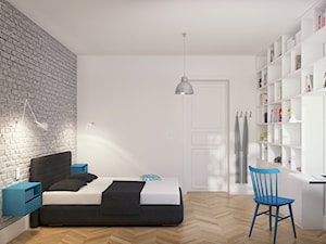 Francja na Powiślu - Średnia z biurkiem sypialnia - zdjęcie od EG projekt