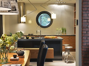 Średnia jadalnia w kuchni, styl industrialny - zdjęcie od Rajek Projektowanie Wnętrz