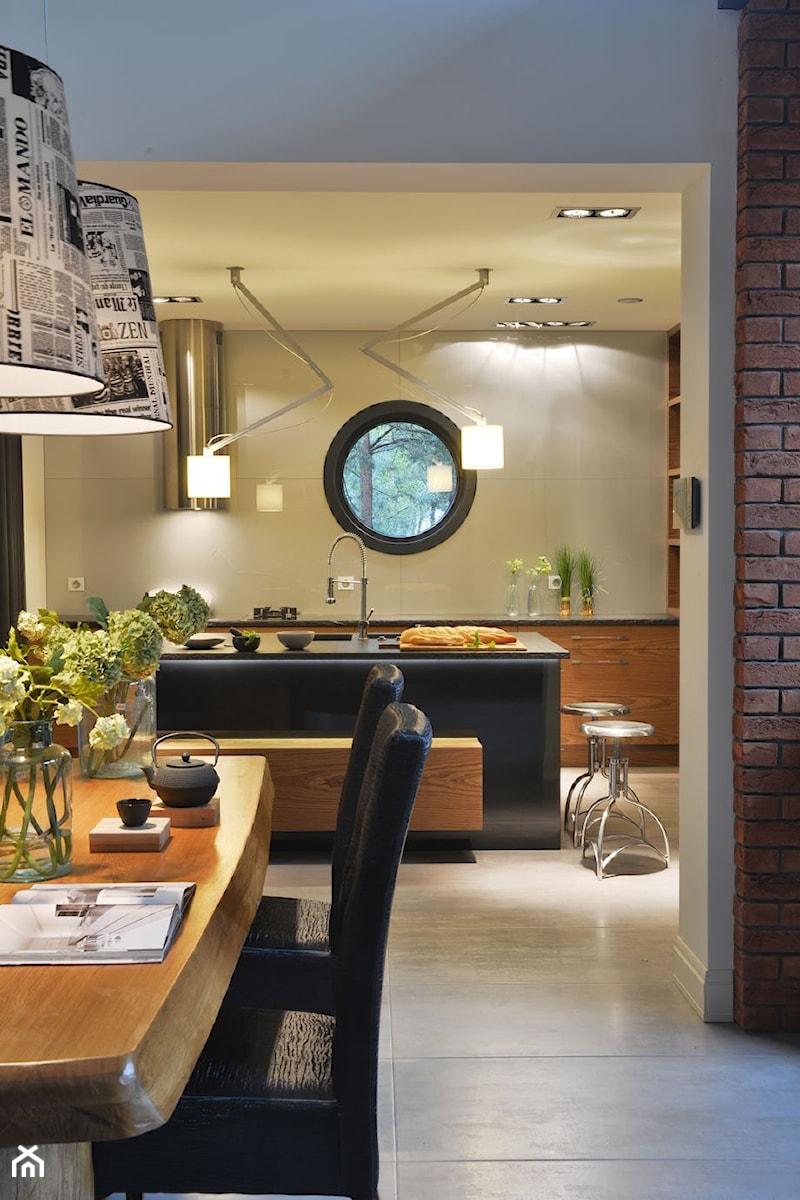 Średnia jadalnia w kuchni, styl industrialny - zdjęcie od Rajek Projektowanie Wnętrz