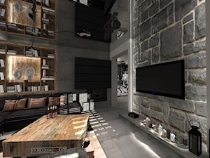 Salon, styl industrialny - zdjęcie od Rajek Projektowanie Wnętrz