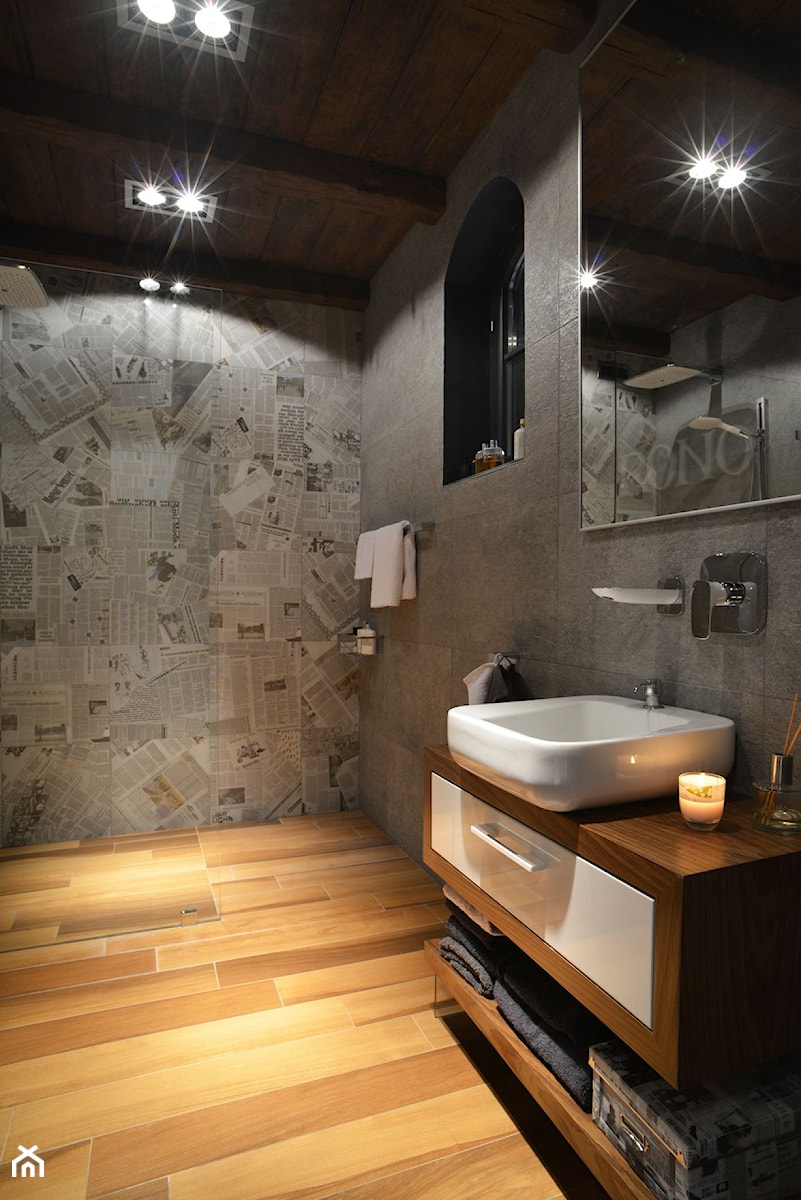 Łazienka, styl industrialny - zdjęcie od Rajek Projektowanie Wnętrz