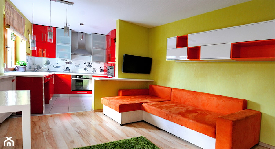 Mieszkanie 1 - wnętrza - Salon, styl nowoczesny - zdjęcie od Joanna Kłusak Architekt