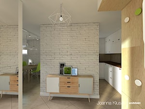 Mieszkanie na Ruczaju - Mały z wieszakiem beżowy hol / przedpokój, styl skandynawski - zdjęcie od Joanna Kłusak Architekt