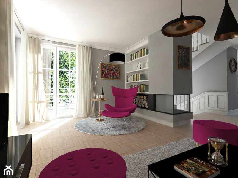 Dom na Woli Justowskiej - Salon, styl nowoczesny - zdjęcie od Joanna Kłusak Architekt - Homebook