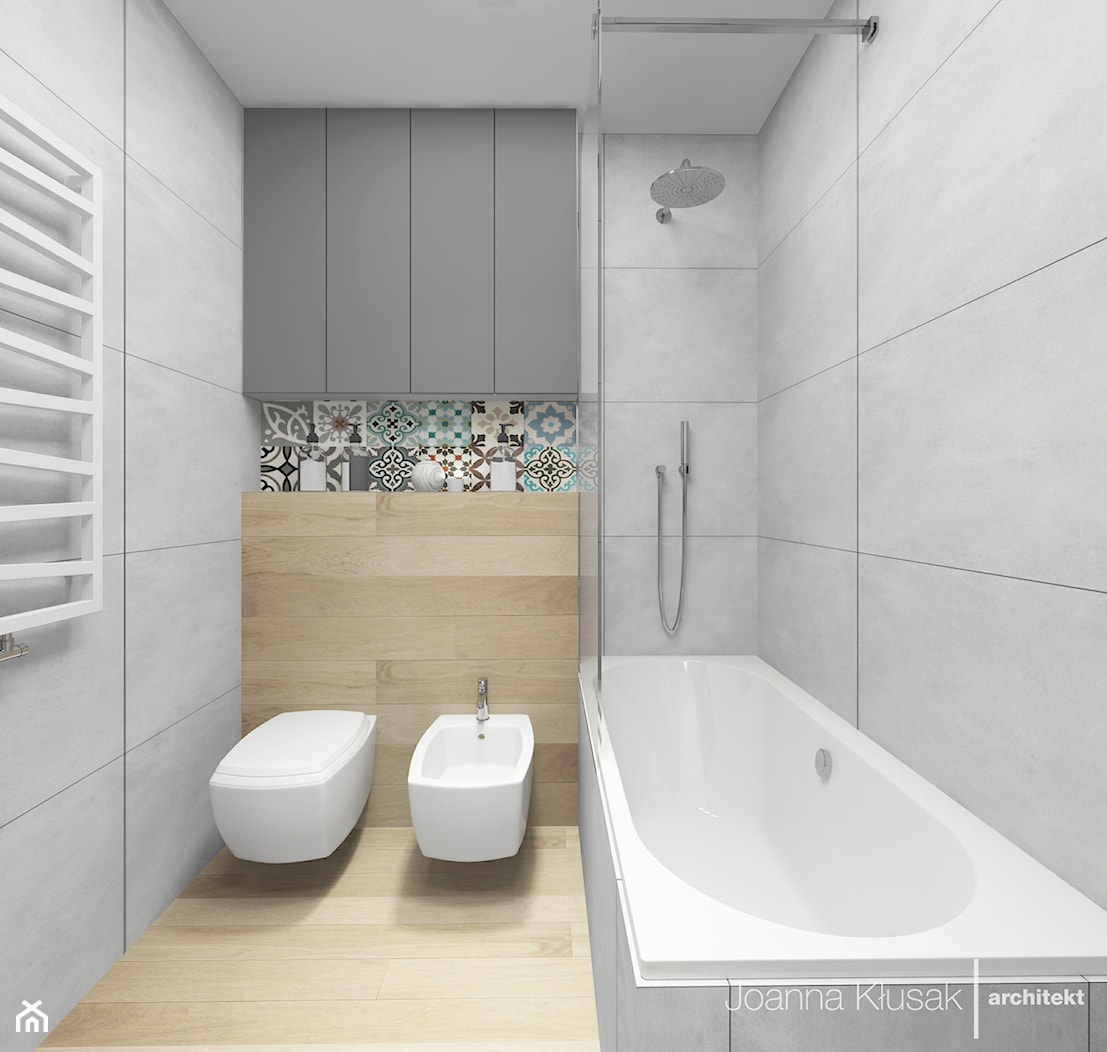 Łazienka - Mała bez okna łazienka, styl nowoczesny - zdjęcie od Joanna Kłusak Architekt - Homebook