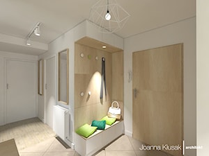 Mieszkanie na Ruczaju - Średni z wieszakiem biały hol / przedpokój, styl skandynawski - zdjęcie od Joanna Kłusak Architekt