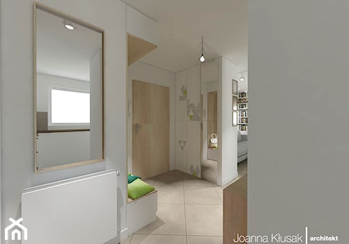 Mieszkanie na Ruczaju - Średni biały szary hol / przedpokój, styl skandynawski - zdjęcie od Joanna Kłusak Architekt