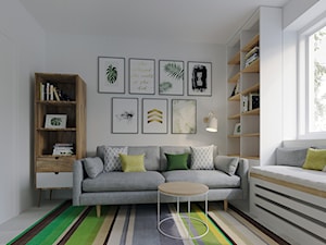 Salon i pracownia - Małe w osobnym pomieszczeniu z sofą białe biuro, styl nowoczesny - zdjęcie od Joanna Kłusak Architekt