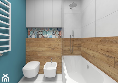 Łazienka - Mała bez okna łazienka, styl nowoczesny - zdjęcie od Joanna Kłusak Architekt