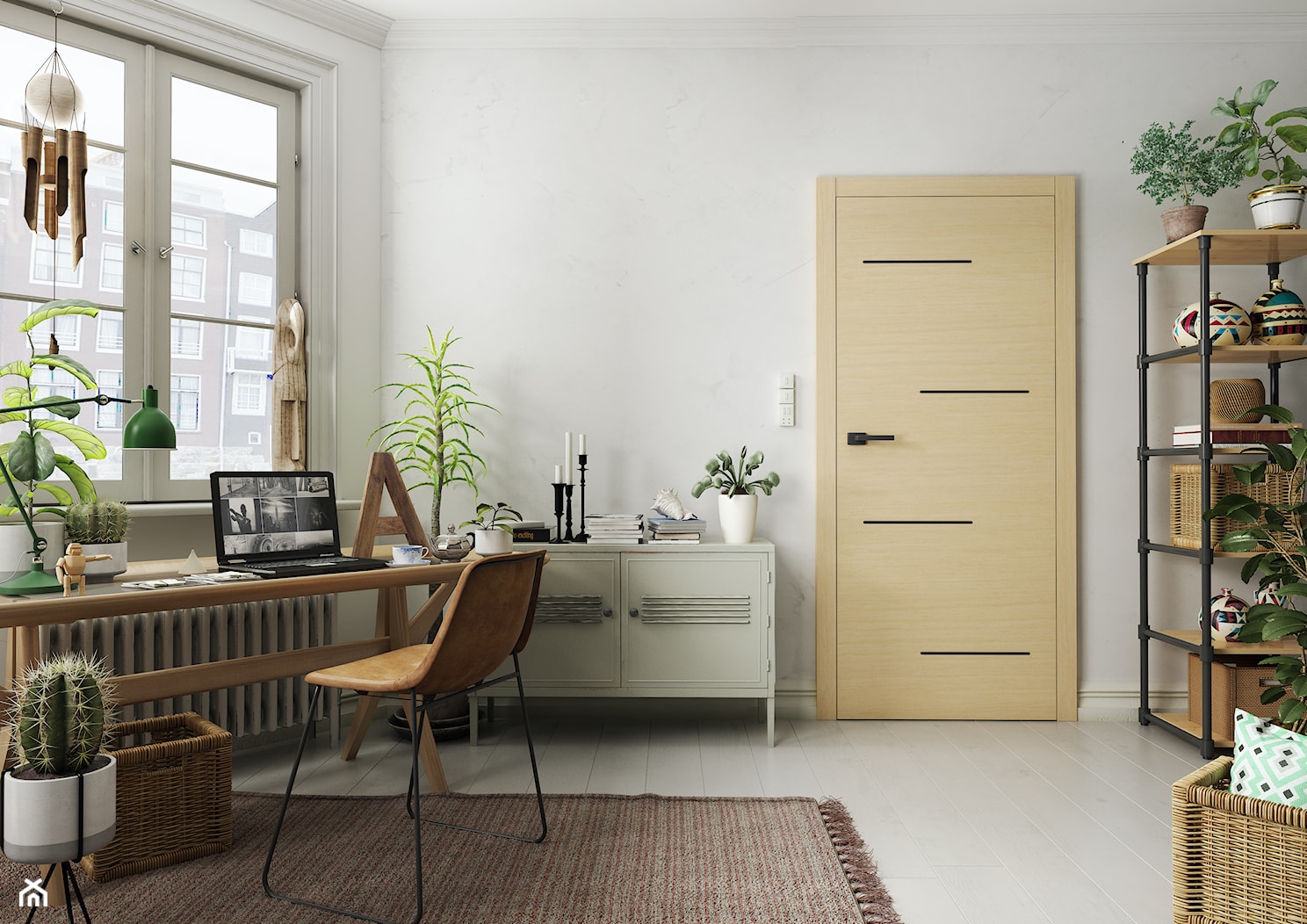 AOSTA - Średnie w osobnym pomieszczeniu białe biuro, styl nowoczesny - zdjęcie od ENTRA - Homebook