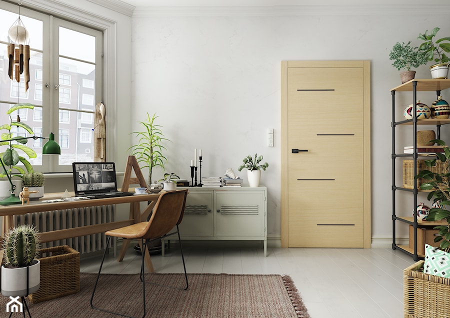AOSTA - Średnie w osobnym pomieszczeniu białe biuro, styl nowoczesny - zdjęcie od ENTRA