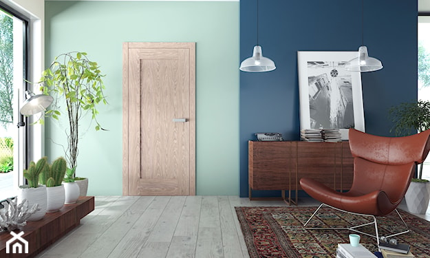 drzwi ramiakowe w kolorze jasnego drewna