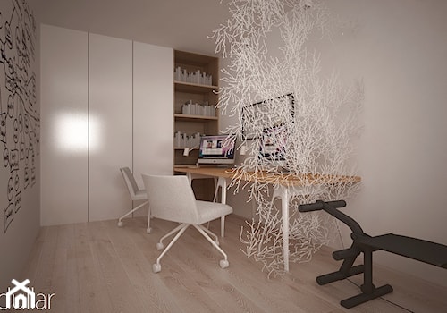 mieszkanie na Woli - Średnie w osobnym pomieszczeniu białe biuro, styl nowoczesny - zdjęcie od MODULLAR