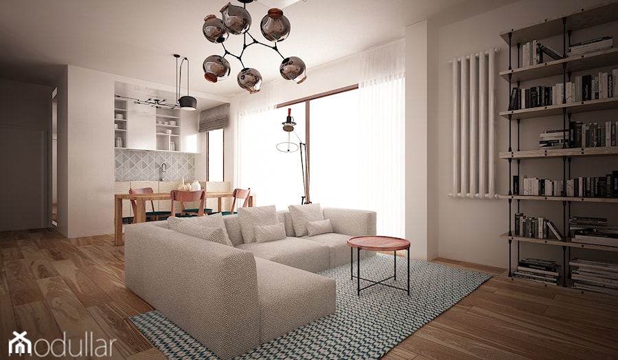 Bielany mieszkanie - Salon, styl skandynawski - zdjęcie od MODULLAR