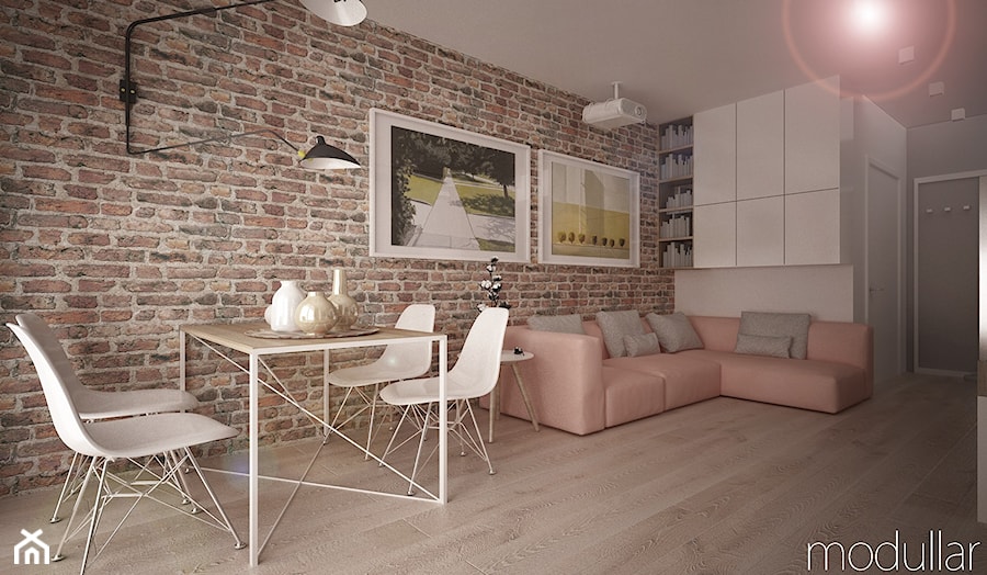 mieszkanie na Woli - Średni szary salon, styl nowoczesny - zdjęcie od MODULLAR