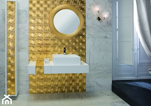 Średnia bez okna z marmurową podłogą łazienka, styl glamour - zdjęcie od Ceramica Promat