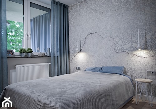 Metamorfoza mieszkania w Piasecznie - Mała szara sypialnia, styl nowoczesny - zdjęcie od Icona Studio