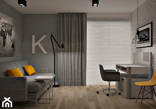 Mieszkanie w Piasecznie 3 - Duże z sofą szare biuro, styl nowoczesny - zdjęcie od Icona Studio