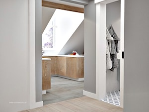 Poddasze w Głoskowie - Mała otwarta biała kuchnia w kształcie litery u, styl nowoczesny - zdjęcie od Icona Studio