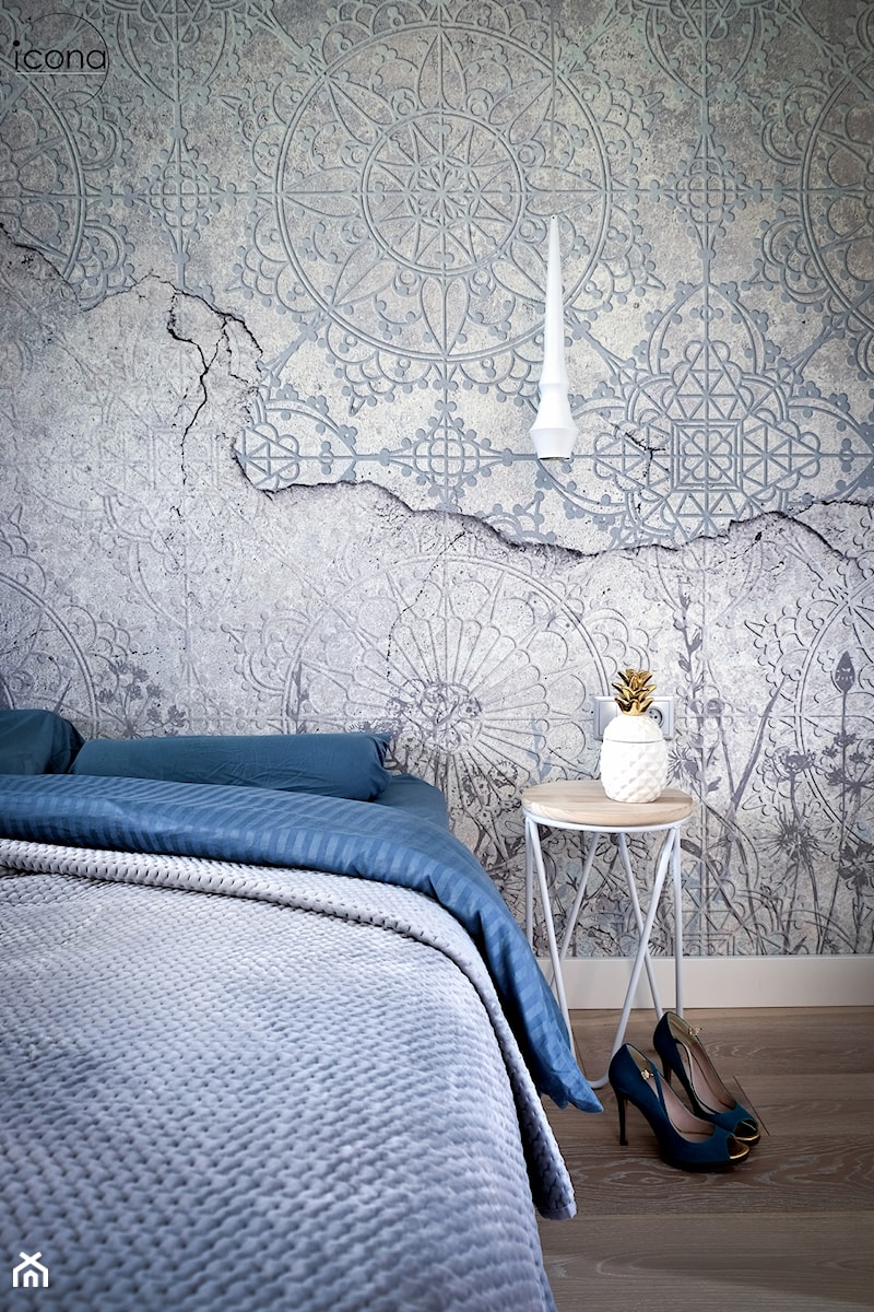 Metamorfoza mieszkania w Piasecznie - Mała szara sypialnia, styl nowoczesny - zdjęcie od Icona Studio