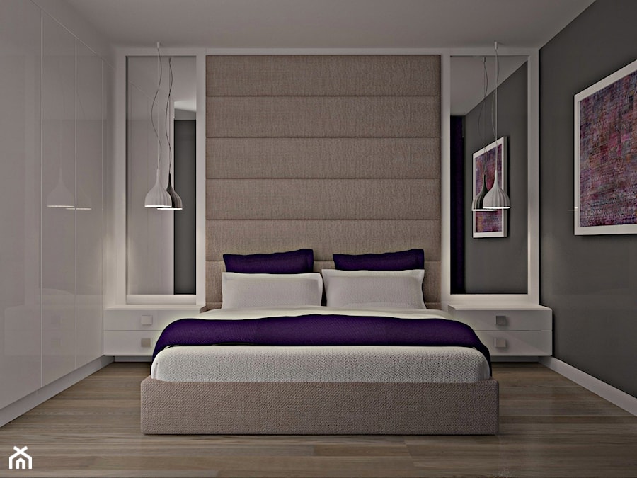 Mieszkanie w Piasecznie 3 - Mała szara sypialnia, styl nowoczesny - zdjęcie od Icona Studio
