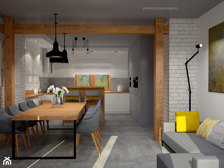Metamorfoza kuchni i salonu - Jadalnia - zdjęcie od Icona Studio