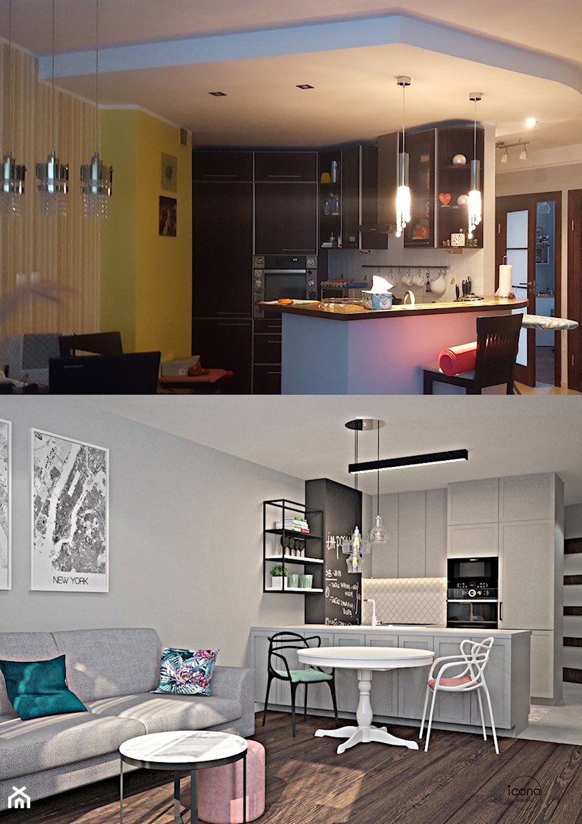 Metamorfoza mieszkania w Piasecznie 2 - Kuchnia, styl nowoczesny - zdjęcie od Icona Studio